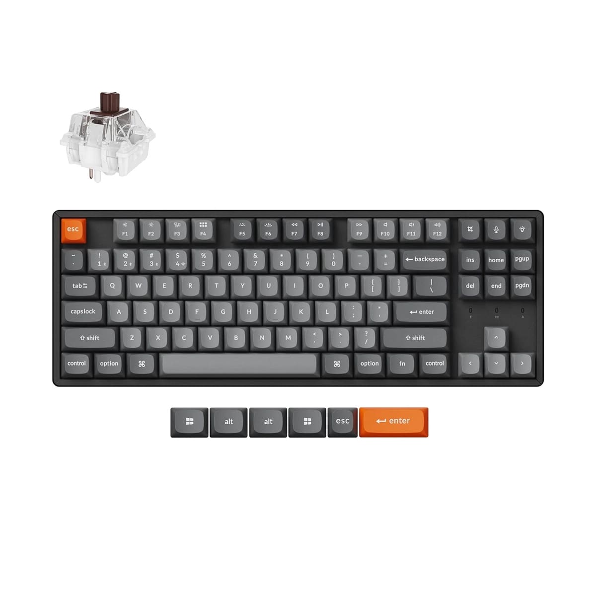 Keychron K8 MAX bezprzewodowa klawiatura mechaniczna z podświetleniem RGB Keychron Hot-Swap Super Brown Switch - Czarna (Black) Keychron K8 MAX bezprzewodowa klawiatura mechaniczna z podświetleniem RGB Keychron Hot-Swap Super Brown Switch - Czarna (Black)
