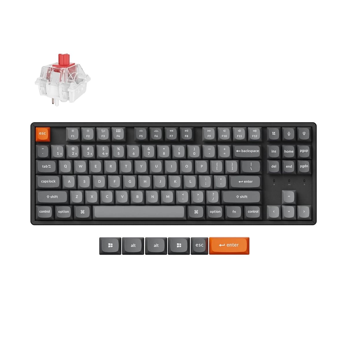 Keychron K8 MAX bezprzewodowa klawiatura mechaniczna z podświetleniem RGB Keychron Hot-Swap Super red Switch - Czarna (Black) Keychron K8 MAX bezprzewodowa klawiatura mechaniczna z podświetleniem RGB Keychron Hot-Swap Super red Switch - Czarna (Black)