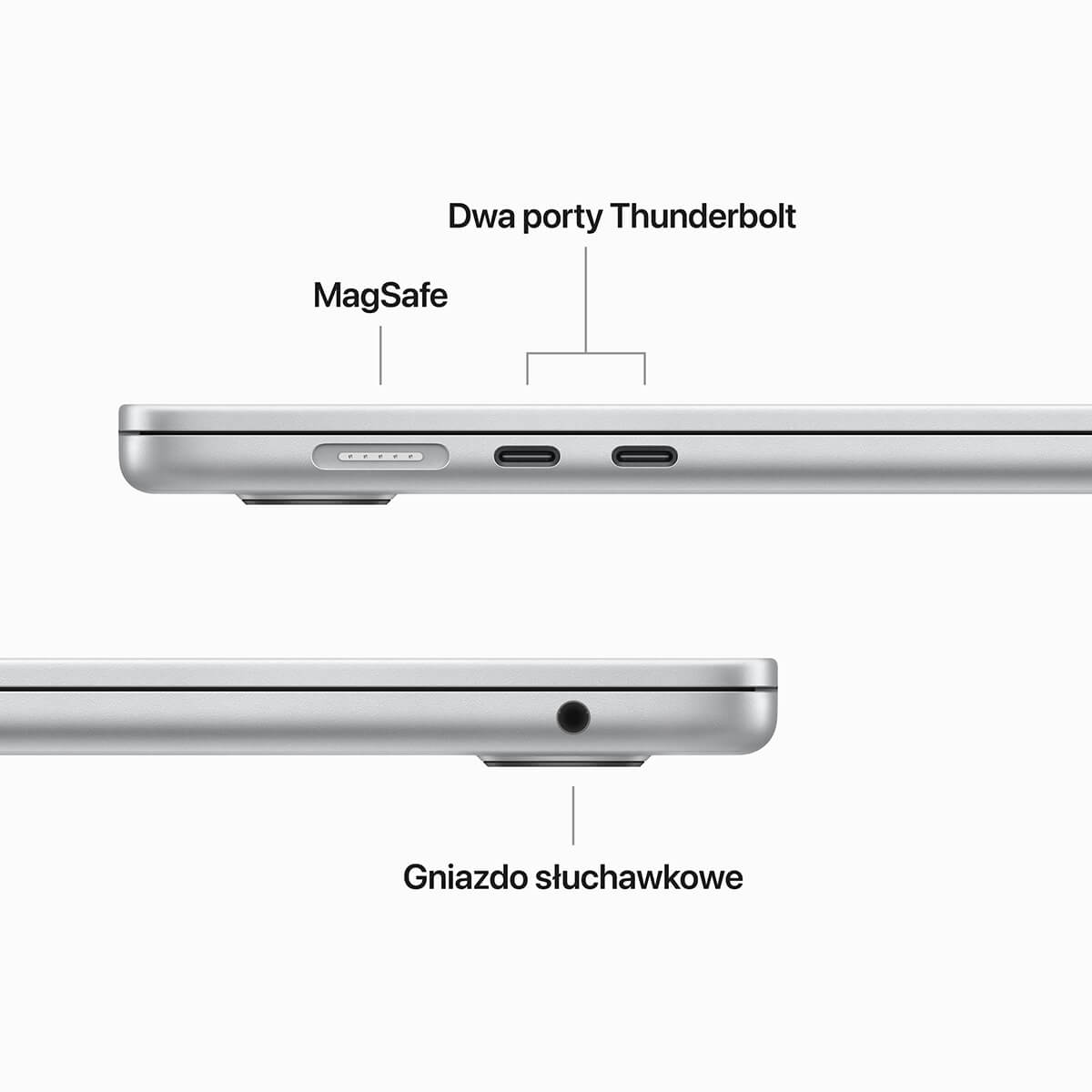 MacBook Air 15 cali M2 Srebrny - złącza