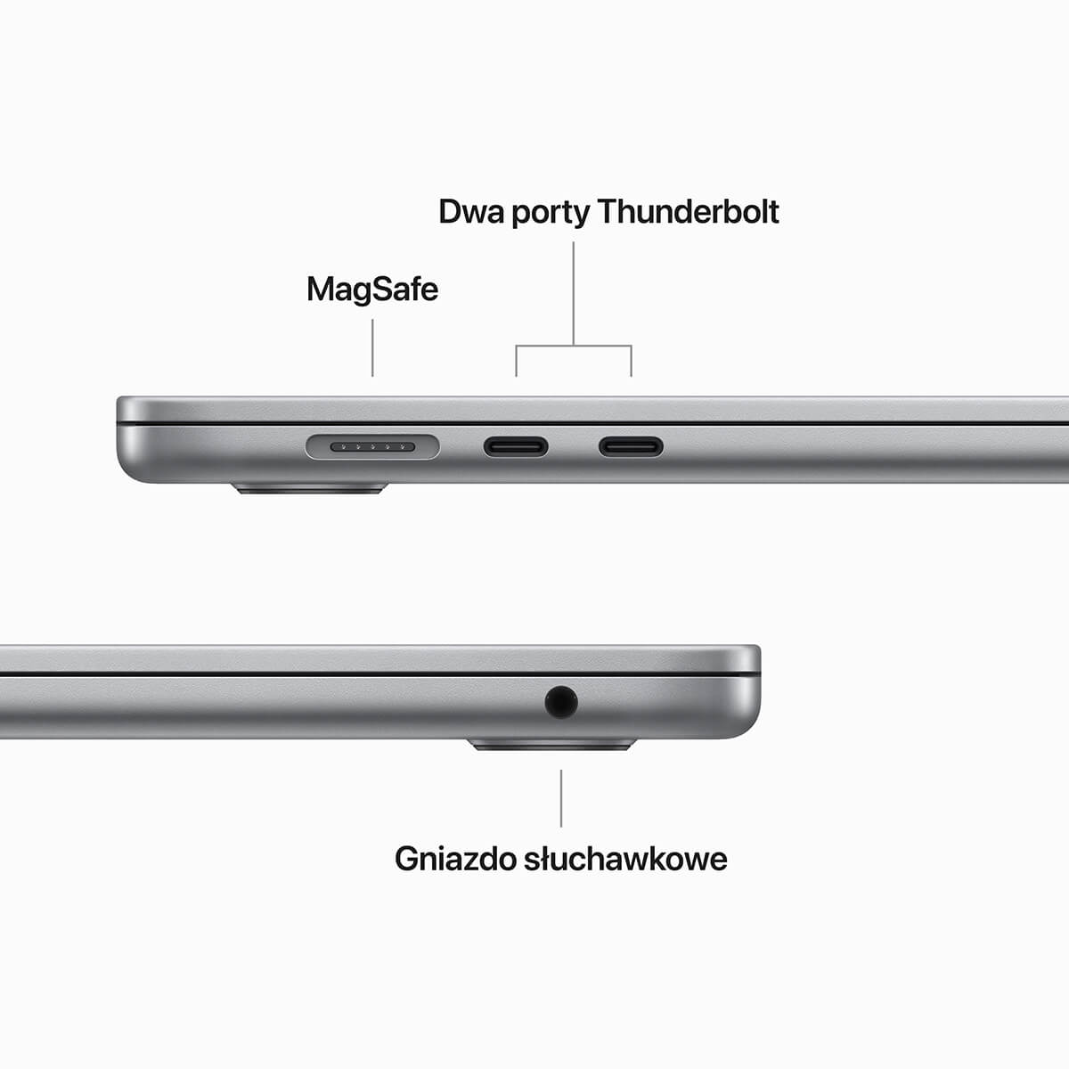 MacBook Air 15 cali M2 Gwiezdna Szarość - złącza MacBook Air 15 cali M2 Gwiezdna Szarość - złącza