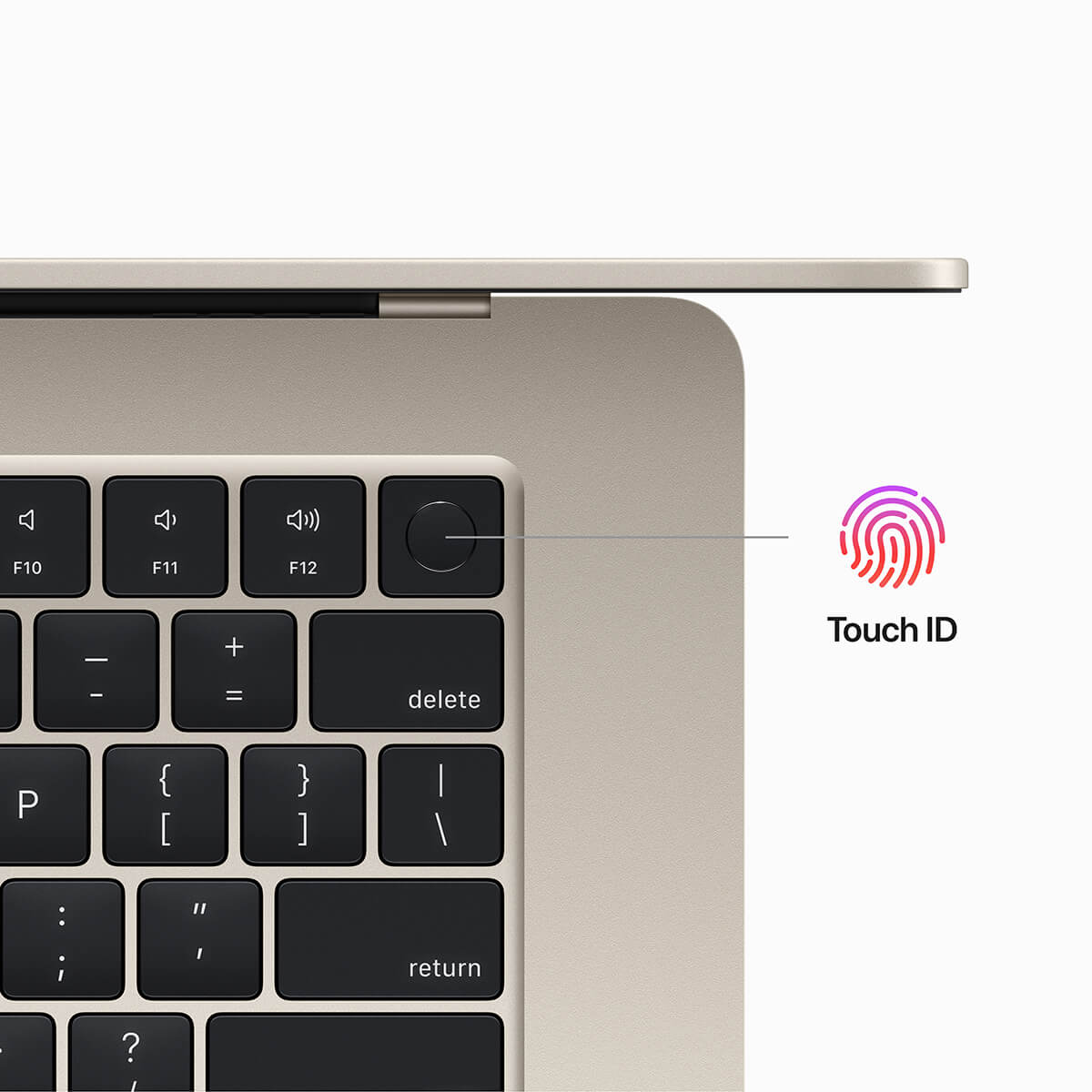 MacBook Air 15 cali M2 Księżycowa Poświata - klawiatura MacBook Air 15 cali M2 Księżycowa Poświata - klawiatura