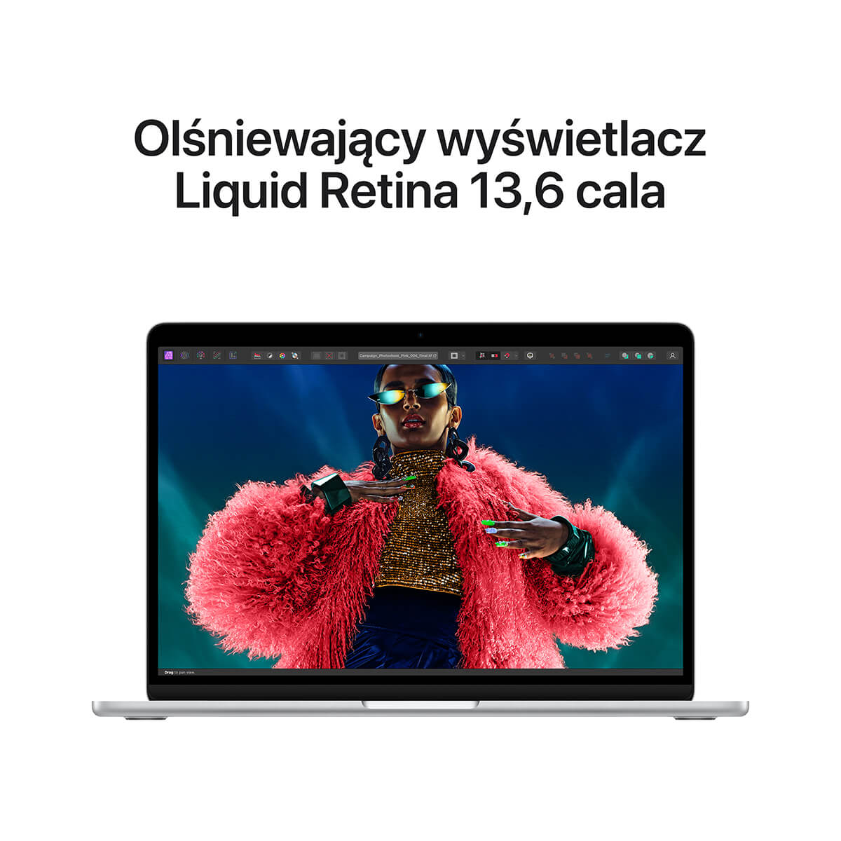 MacBook Air 15 cali M2 Srebrny - wyświetlacz