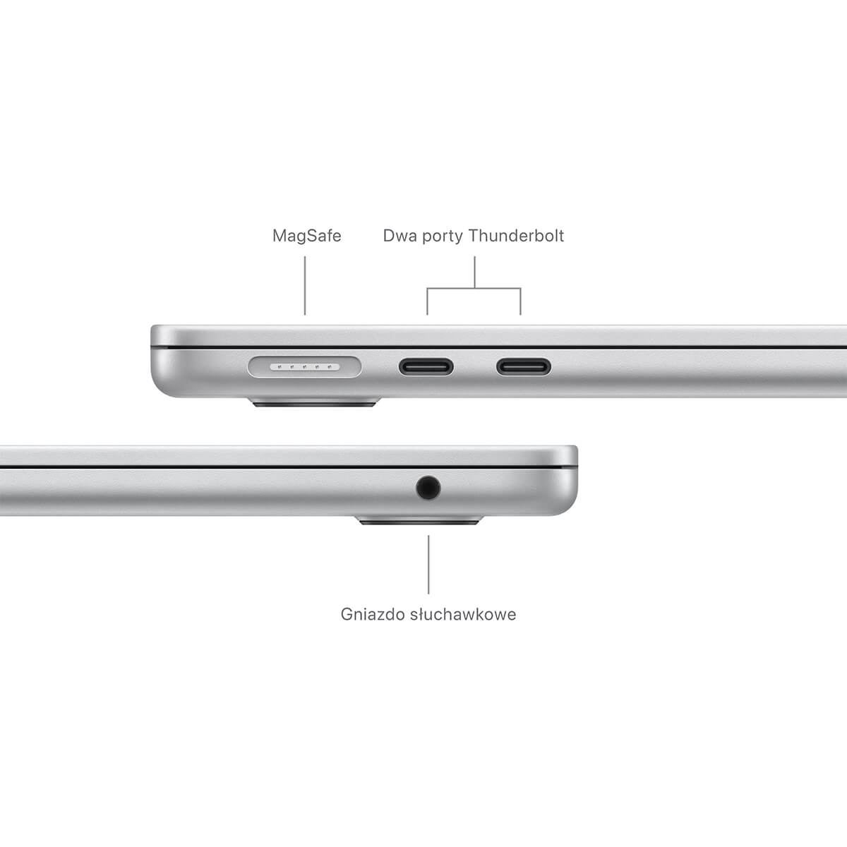 MacBook Air 15 cali M2 Srebrny - złącza