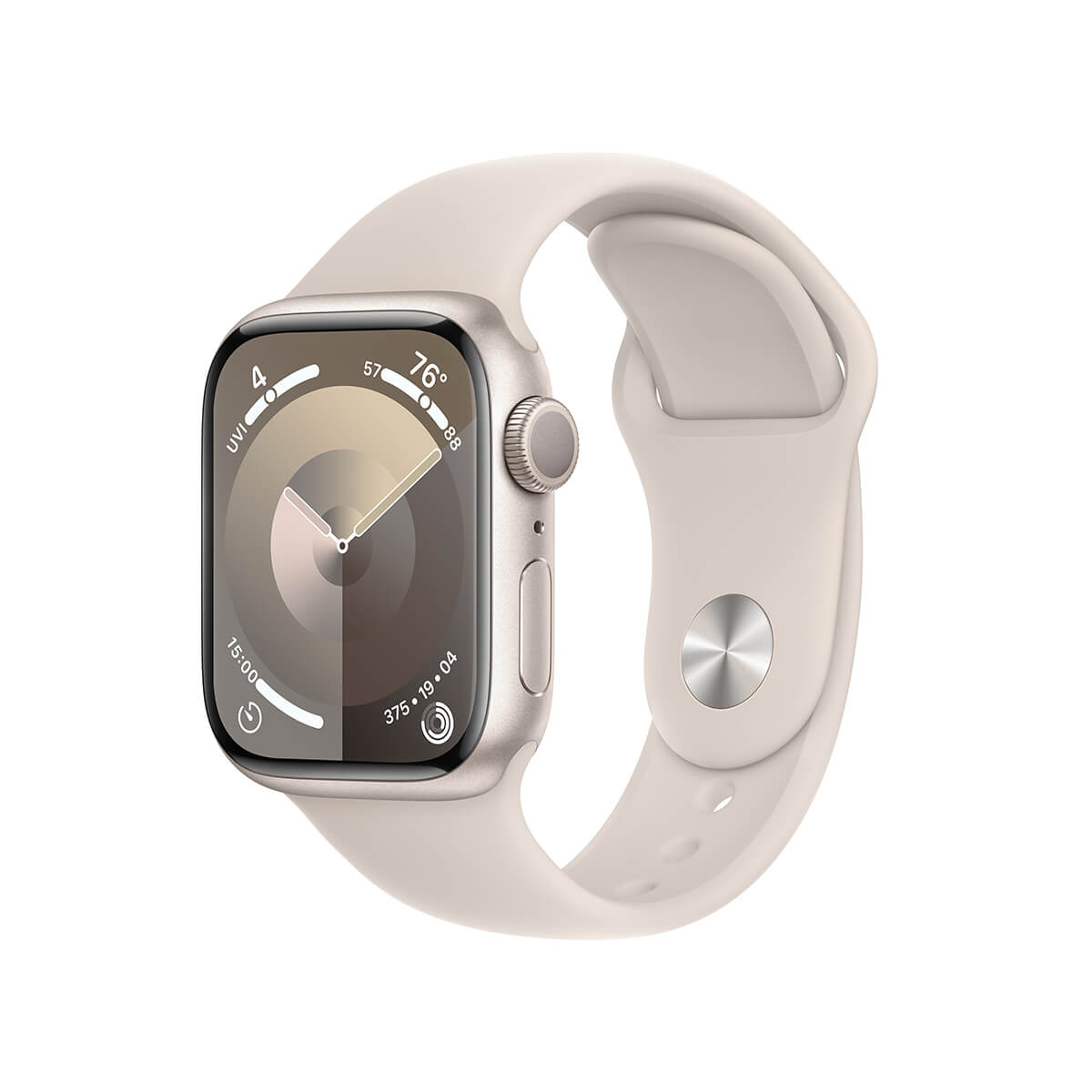 Apple Watch Series 9 GPS Koperta 45mm z Aluminium w kolorze Księżycowej poświaty z Paskiem sportowym w kolorze Księżycowej poświaty - rozmiar S/M Apple Watch Series 9 GPS Koperta 45mm z Aluminium w kolorze Księżycowej poświaty z Paskiem sportowym w kolorze Księżycowej poświaty - rozmiar S/M