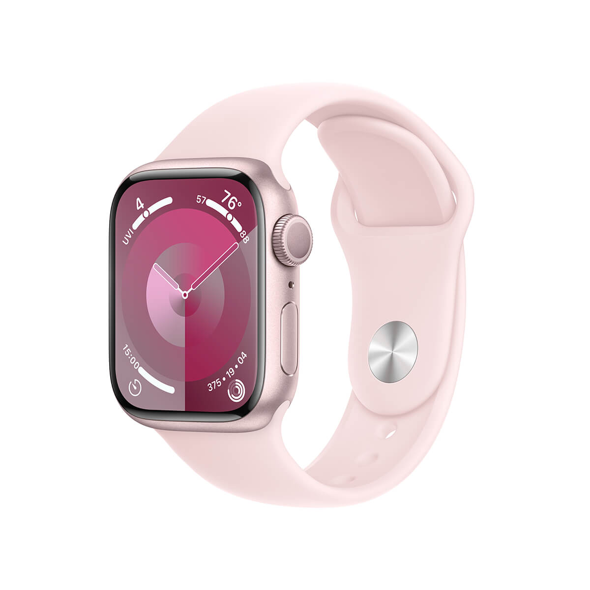 Apple Watch Series 9 GPS Koperta 45mm z Aluminium w kolorze Różowym z Paskiem sportowym w kolorze Jasnoróżówym - rozmiar M/L Apple Watch Series 9 GPS Koperta 45mm z Aluminium w kolorze Różowym z Paskiem sportowym w kolorze Jasnoróżówym - rozmiar M/L