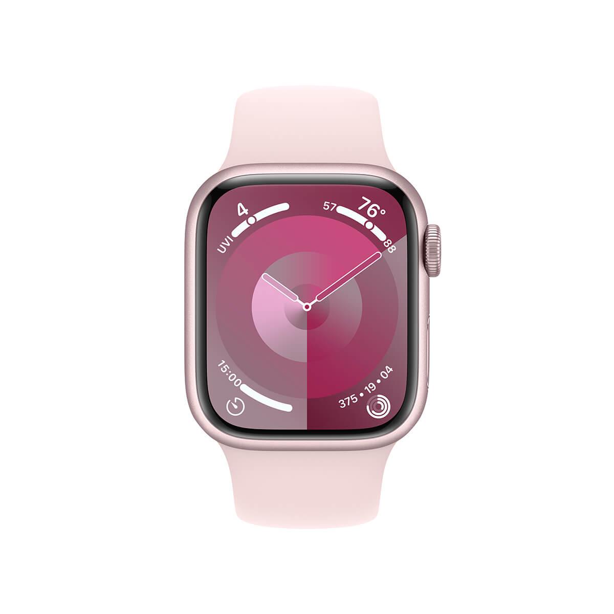 Apple Watch Series 9 GPS + Cellular Koperta 45mm z Aluminium w kolorze Różowym z Paskiem sportowym w kolorze Jasnoróżowym - rozmiar M/L - ekran Apple Watch Series 9 GPS + Cellular Koperta 45mm z Aluminium w kolorze Różowym z Paskiem sportowym w kolorze Jasnoróżowym - rozmiar M/L - ekran