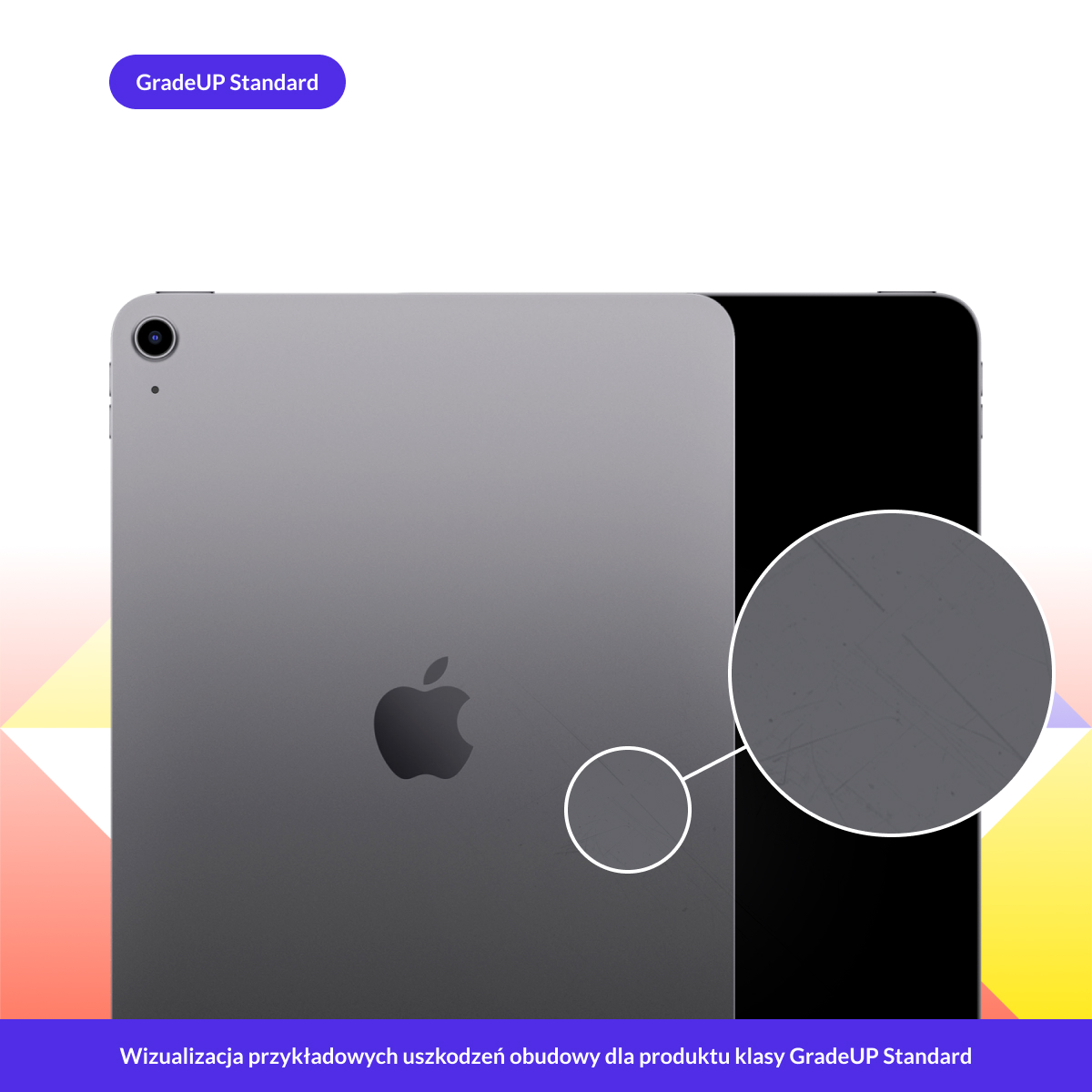 Apple iPad Air M1 10,9 64GB Wi-Fi Gwiezdna szarość (Space Gray) przykładowe rysy