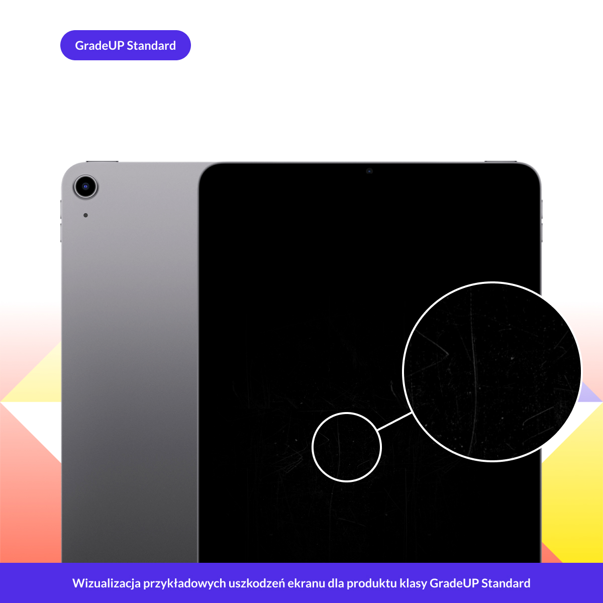 Apple iPad Air M1 10,9 64GB Wi-Fi Gwiezdna szarość (Space Gray) przykładowe rysy