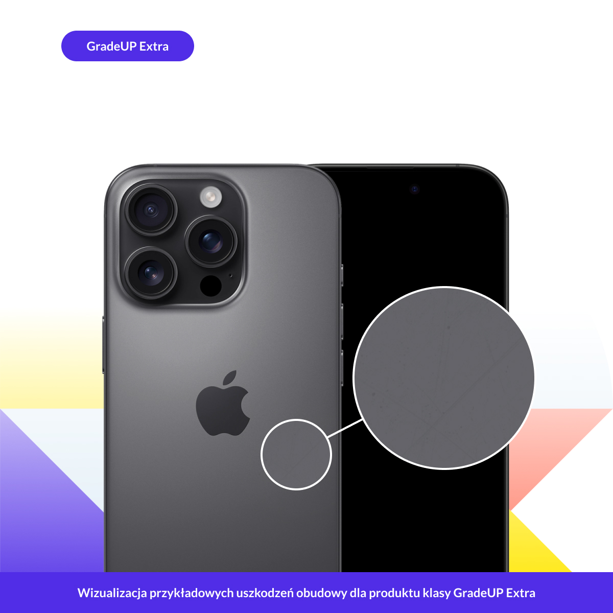 Apple iPhone 16 Pro 256GB Tytan biały (White Titanium) - przykładowe rysy Apple iPhone 16 Pro 256GB Tytan biały (White Titanium) - przykładowe rysy